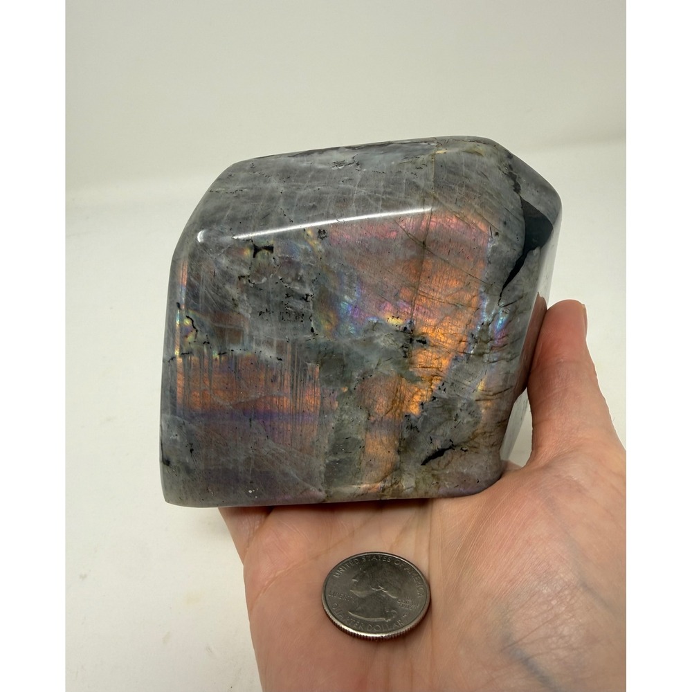 Large Polished Labradorite Freeform Crystal Statement Stone 766g 3.75"